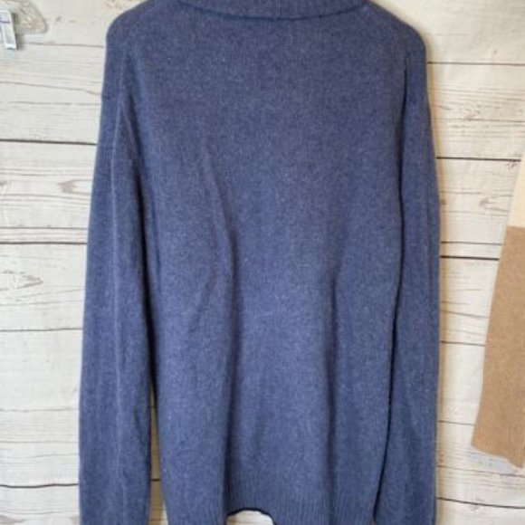 Patagonia Men's Wool Blend 1/4 Zip Mock Sweater Blue Extra Large Nice - Picture 6 of 7